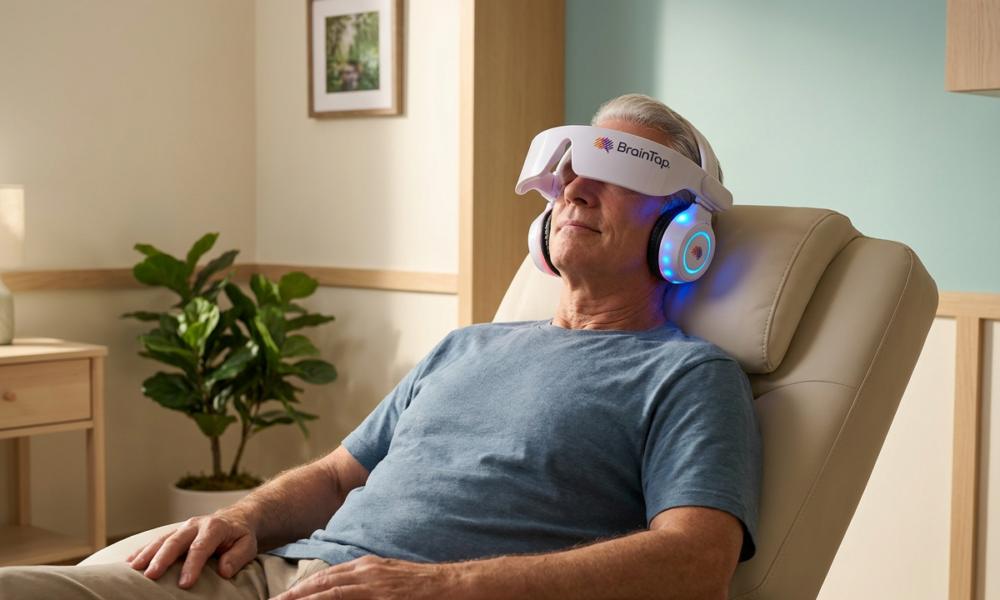 Sozo BrainTap Session - Actual Headset
