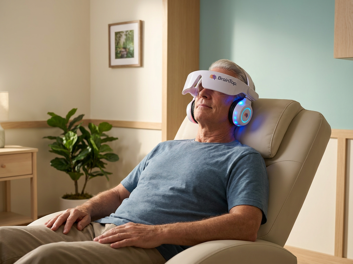 Sozo BrainTap Session - Actual Headset